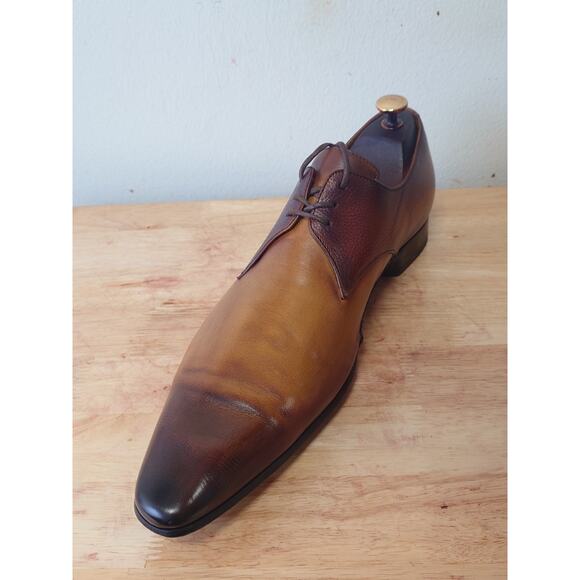 De Gier Bespoke Italian Leather Blutcher Dress Shoes Size 11 M Bourbon Burnish